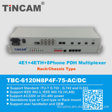 4e1 4X100m 8channel Telephone Pdh Multiplexer